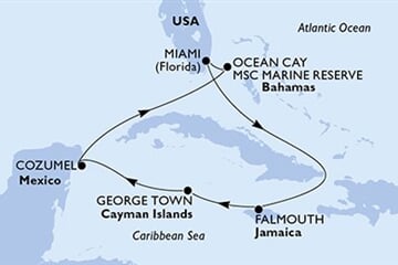 MSC Seascape - USA, Jamajka, Kajmanské o., Mexiko, Bahamy (z Miami)