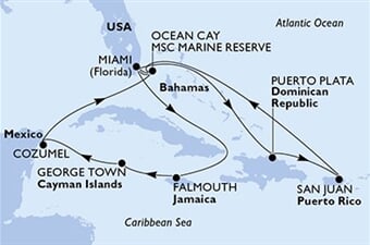 MSC Seascape - USA, Dominikán.rep., Portoriko, Bahamy, Jamajka, ... (z Miami)