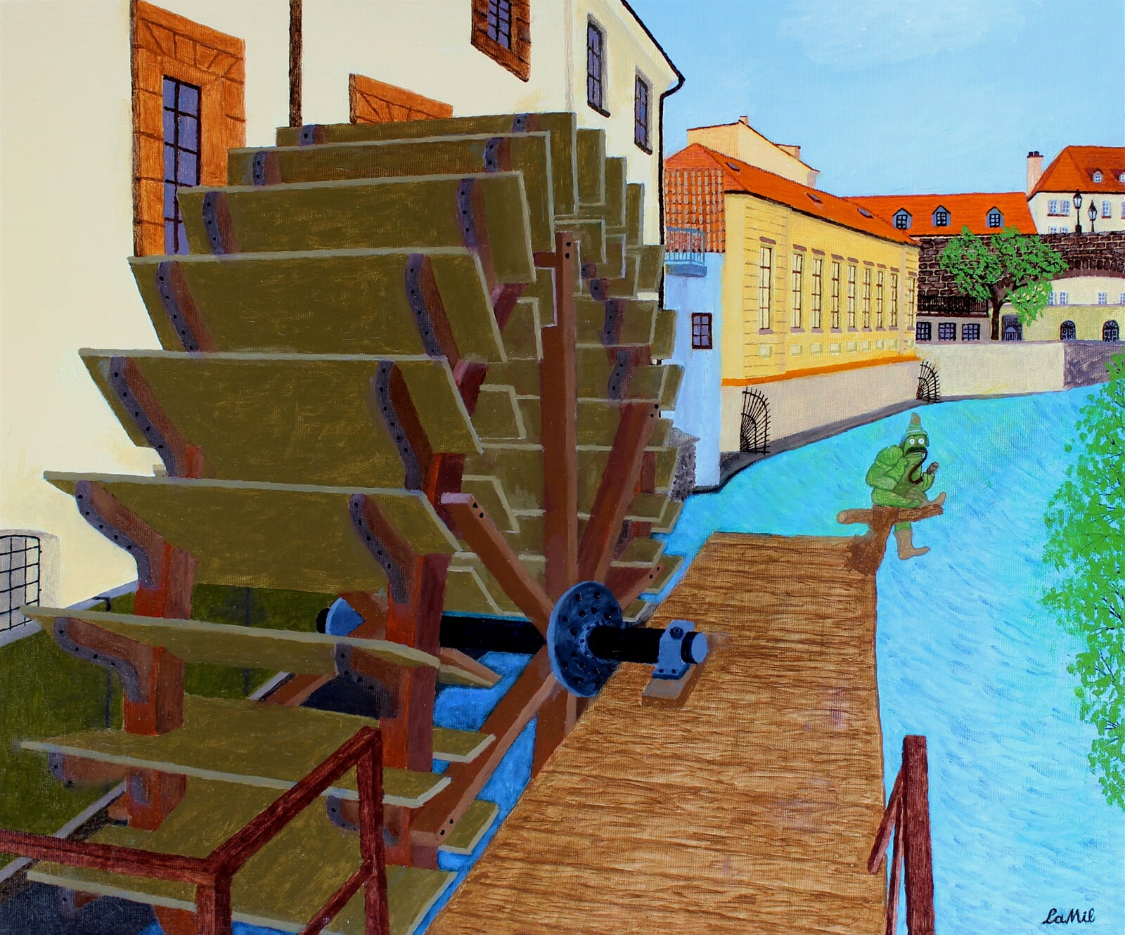 Milan Laštovička: Velkopřevorský mlýn, 50 × 60 cm