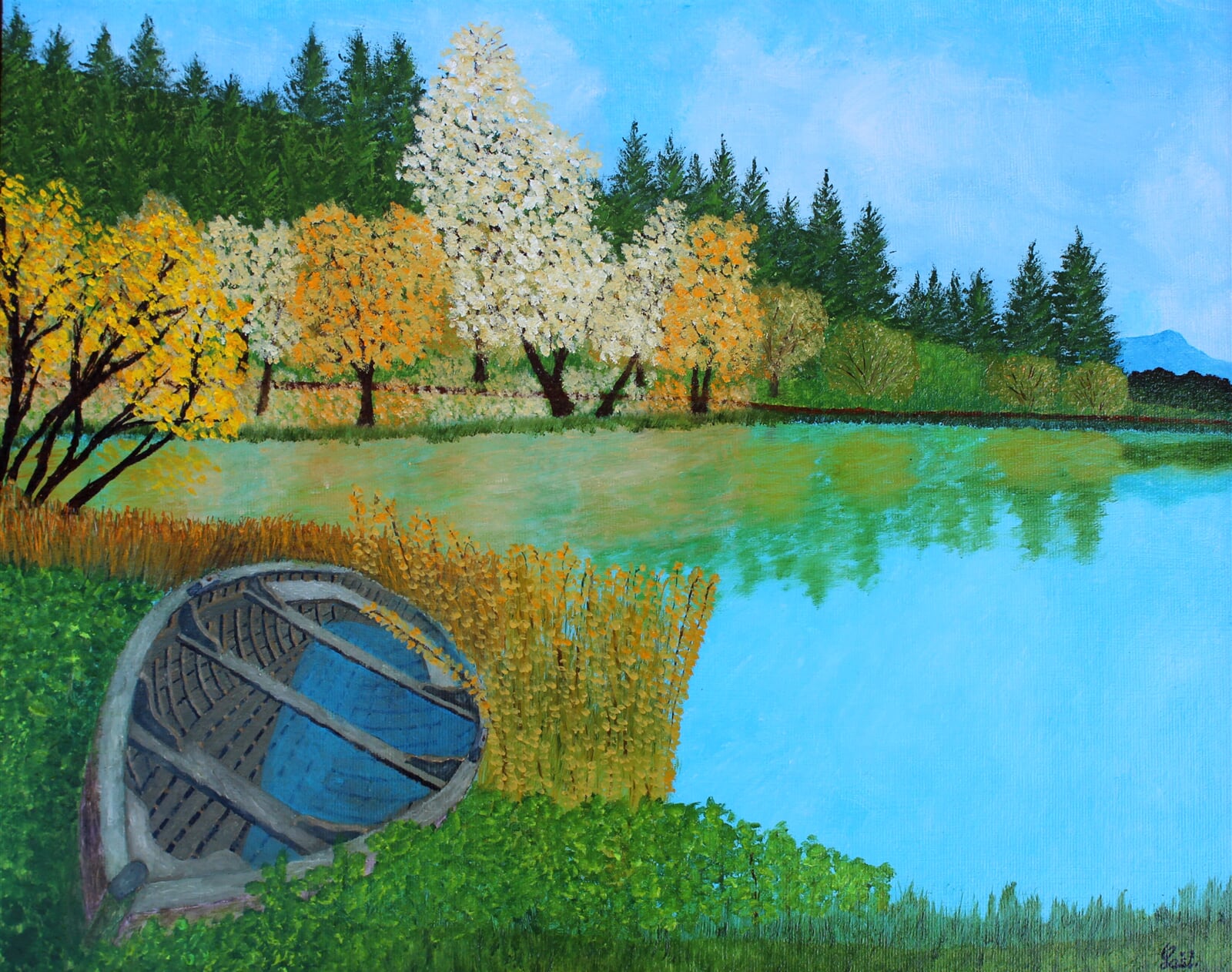 Milan Laštovička: Zapomenutý člun, 40 × 50 cm