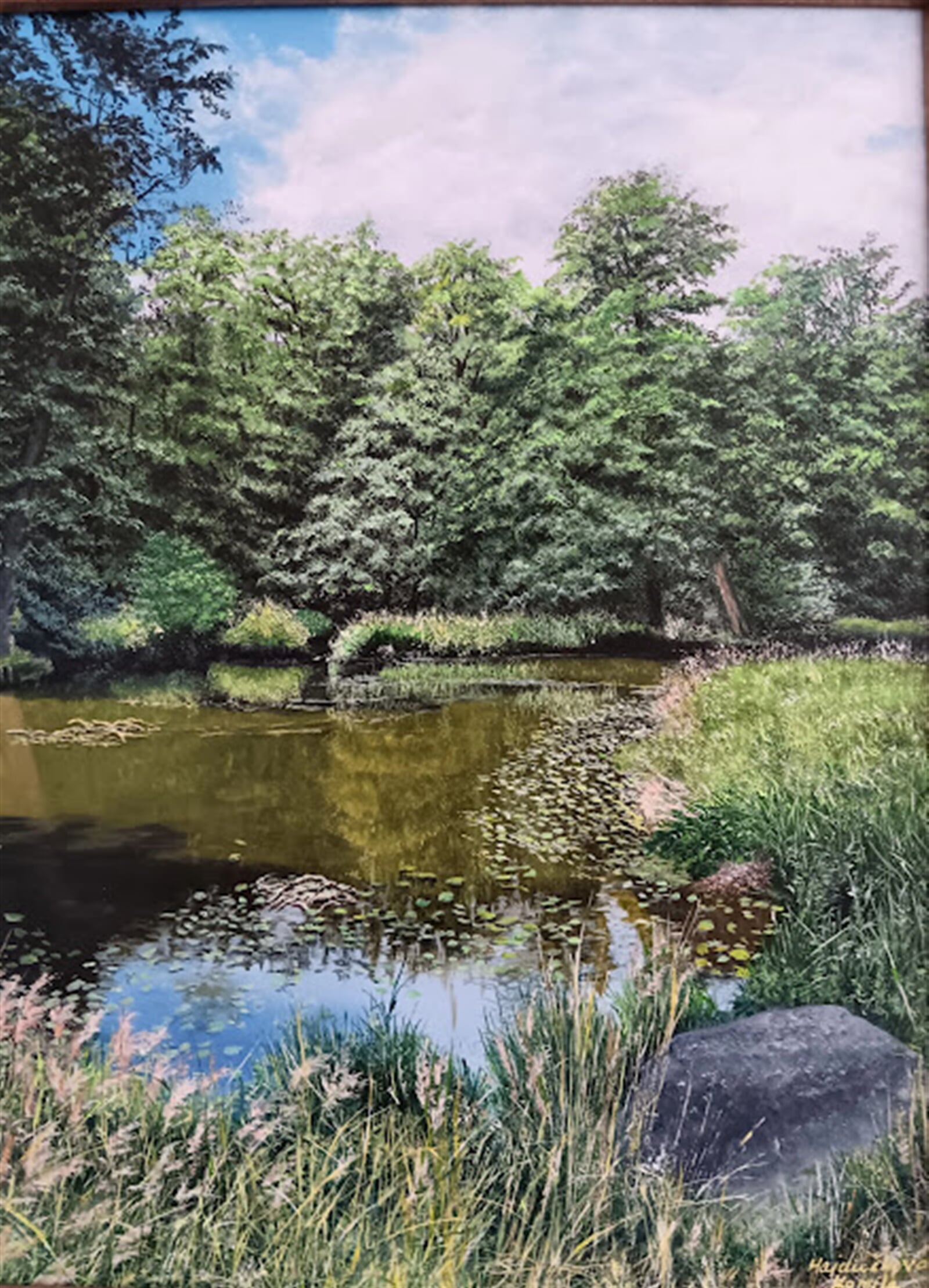 Kamila Hajdušková: Zákoutí zámeckého parku v Blatné, 40 × 30 cm