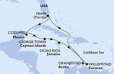 MSC Divina - USA, Mexiko, Kajmanské o., Jamajka, Aruba (z Miami)