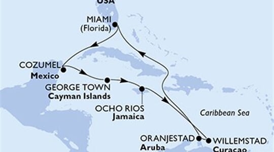 MSC Divina - USA, Mexiko, Kajmanské o., Jamajka, Aruba (z Miami)