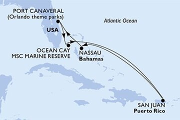 MSC Grandiosa - USA, Bahamy, Portoriko (z Port Canaveralu)