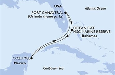 MSC Seashore - USA, Bahamy, Mexiko (z Port Canaveralu)