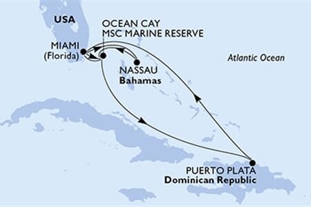 MSC SEASIDE - USA, Bahamy, Dominikán.rep. (z Miami)