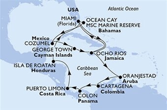 MSC Divina - USA, Bahamy, Mexiko, Kajmanské o., Jamajka, ... (z Miami)