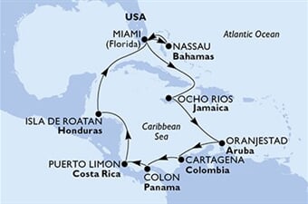 MSC Divina - USA, Bahamy, Jamajka, Aruba, Kolumbie, ... (z Miami)