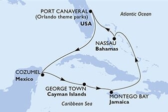 MSC Grandiosa - USA, Mexiko, Kajmanské o., Jamajka, Bahamy ()