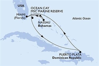 MSC Seaside - USA, Bahamy, Dominikán.rep. (z Miami)