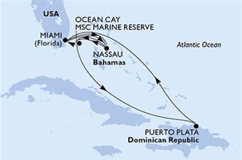 MSC Seaside - USA, Bahamy, Dominikán.rep. (z Miami)