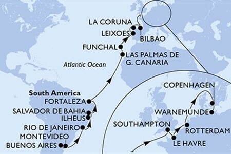 MSC Poesia - Argentina, Uruguay, Brazílie, Španělsko, Portugalsko, ... (Buenos Aires)