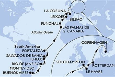 MSC Poesia - Argentina, Uruguay, Brazílie, Španělsko, Portugalsko, ... (Buenos Aires)