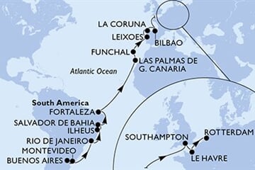 MSC Poesia - Argentina, Uruguay, Brazílie, Španělsko, Portugalsko, ... (Buenos Aires)
