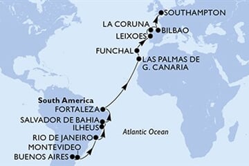 MSC Poesia - Argentina, Uruguay, Brazílie, Španělsko, Portugalsko, ... (Buenos Aires)