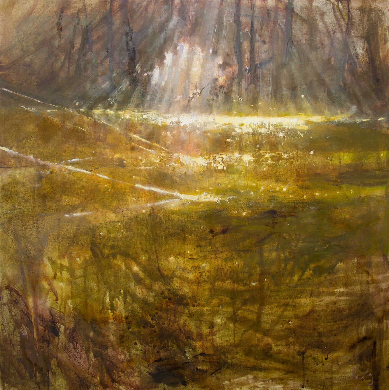 Adéla Topolová: Rybářské udice, 85 × 85 cm