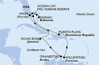 MSC Divina - USA, Jamajka, Aruba, Dominikán.rep., Bahamy (z Miami)