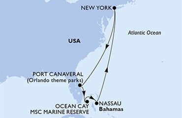 MSC Meraviglia - USA, Bahamy (z New Yorku)