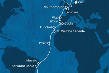 Costa Diadema - Brazílie, Španělsko, Portugalsko, Francie, Velká Británie, ... (z Rio de Janeira)