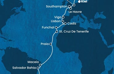 Costa Diadema - Brazílie, Španělsko, Portugalsko, Francie, Velká Británie, ... (z Rio de Janeira)