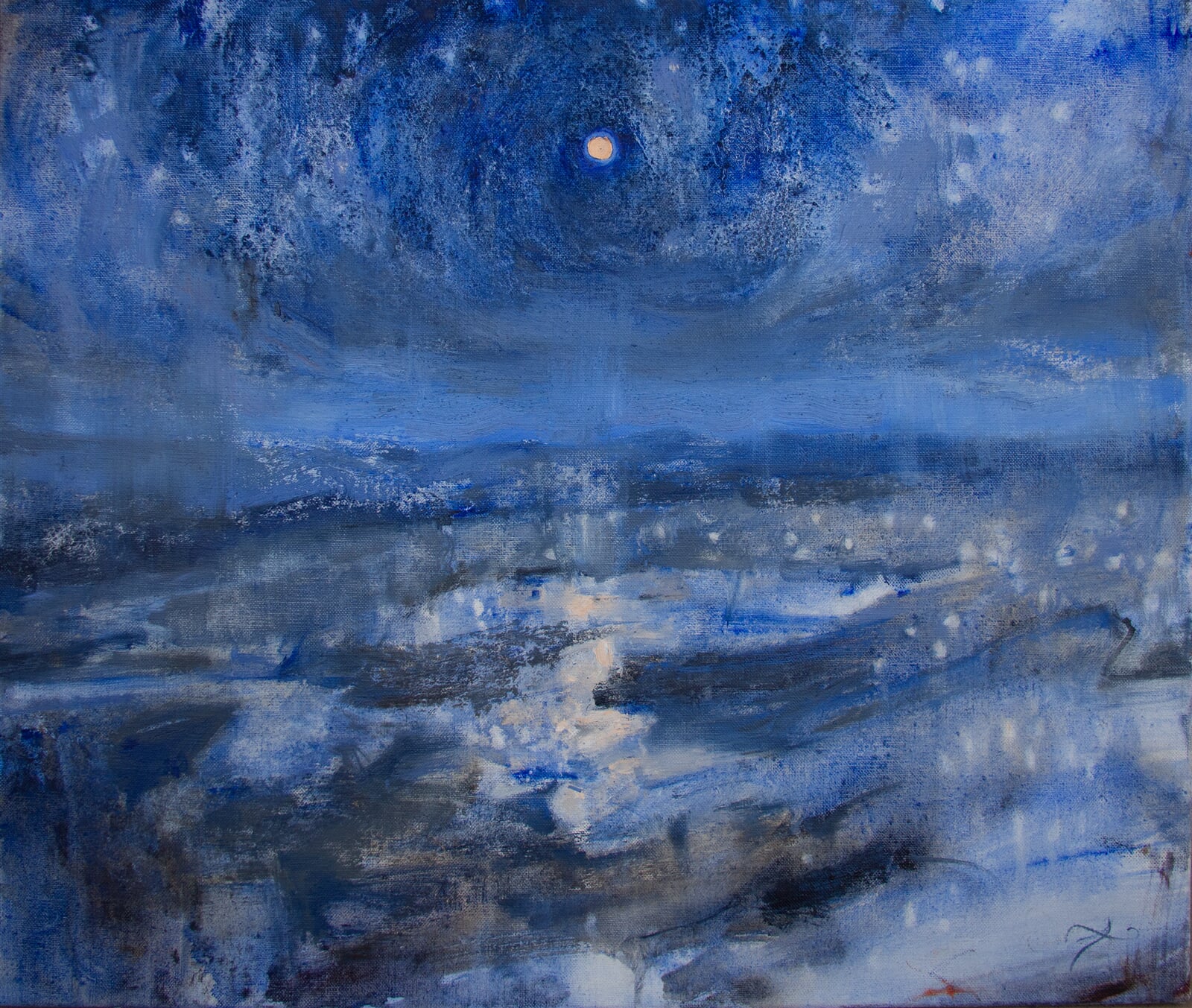 Adéla Topolová: Měsíční led, 55 × 65 cm