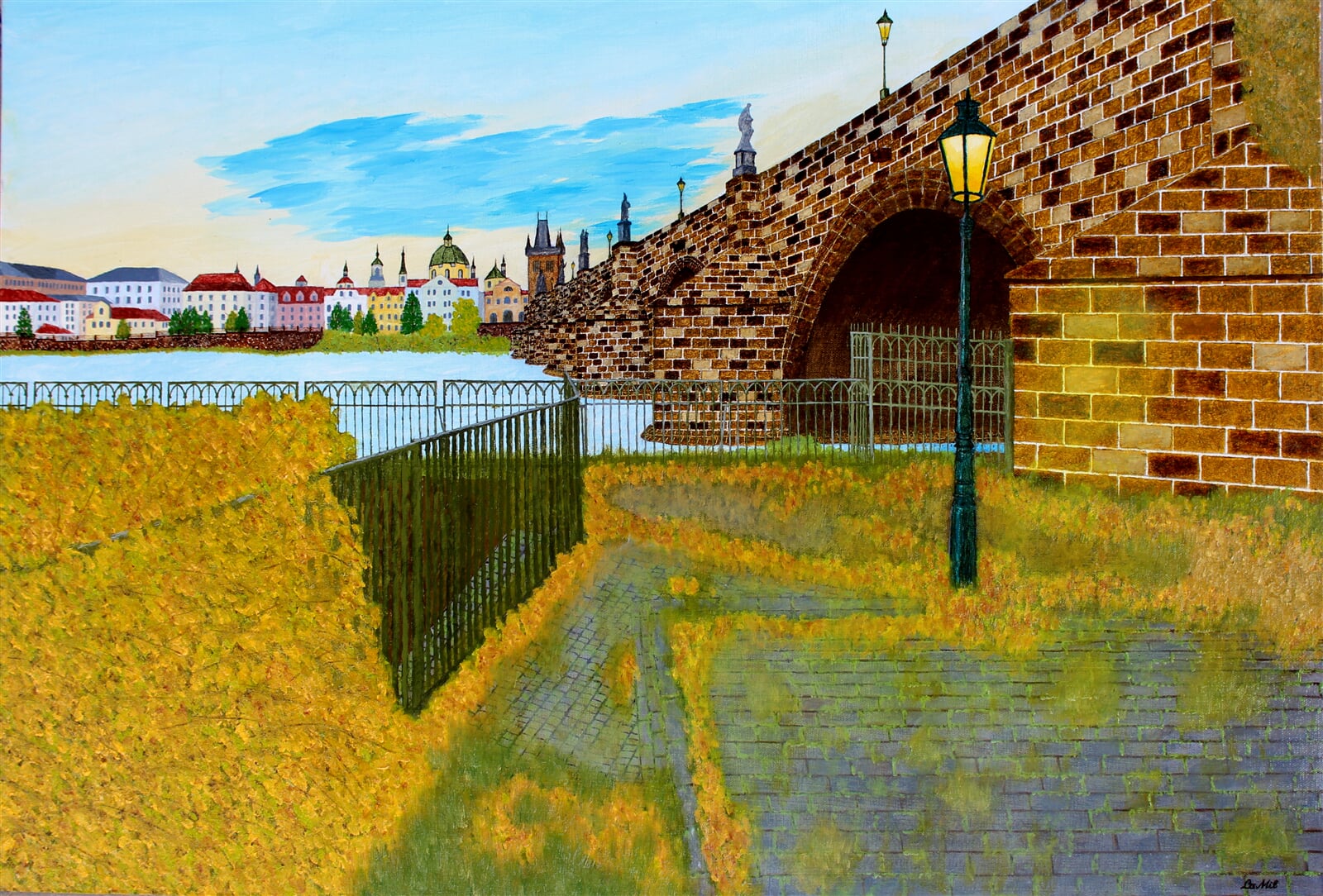 Milan Laštovička: Svítání pod mostem, 55 × 80 cm