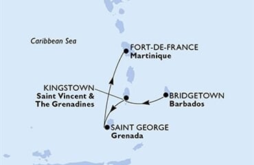 MSC Virtuosa - Barbados, Sv.Vincenc a Grenadiny, Grenada, Martinik (Bridgetown)
