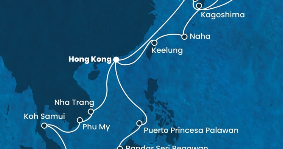 Trasa plavby CSE-HKG28002