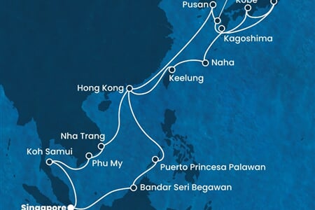 Costa Serena - Singapur, Brunej, Filipíny, Čína, Japonsko, ... (ze Singapuru)