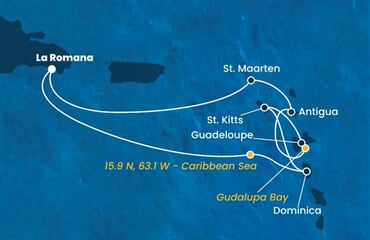 Costa Fascinosa - Dominikán.rep., Dominika, Nizozemské Antily (z La Romana)