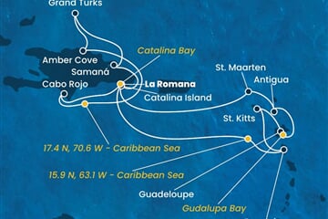 Costa Fascinosa - Dominikán.rep., Dominika, Nizozemské Antily, Turks a Caicos (z La Romana)