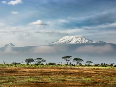 View of Kilimanjaro from Amboseli National Park, Kenya.