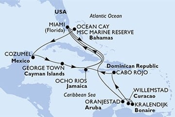 MSC Divina - USA, Aruba, Dominikán.rep., Jamajka, Bahamy, ... (z Miami)