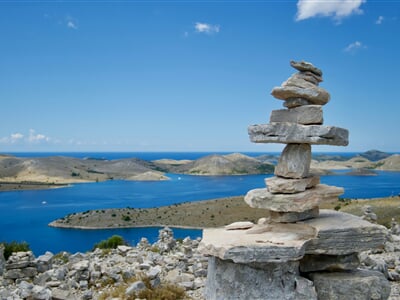 Kornati National Park viewed from the Island Otok Žut (Croatia)