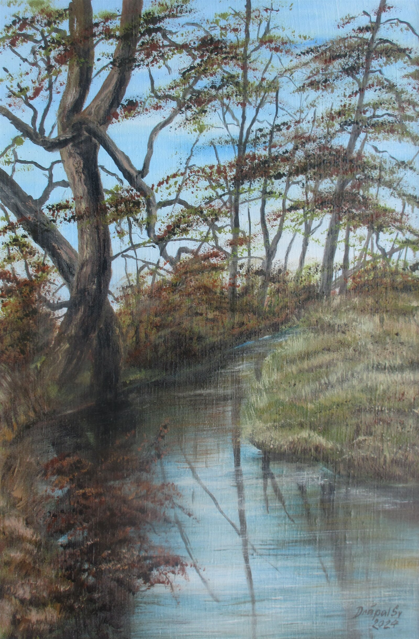 Svatopluk Drápal: Oslava u cyklostezky, 60 × 40 cm