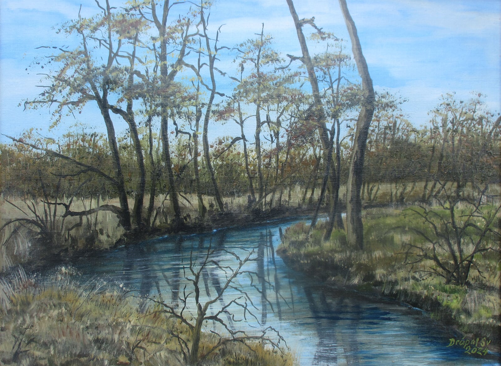 Svatopluk Drápal: Rokytná - meandry, 45 × 60 cm