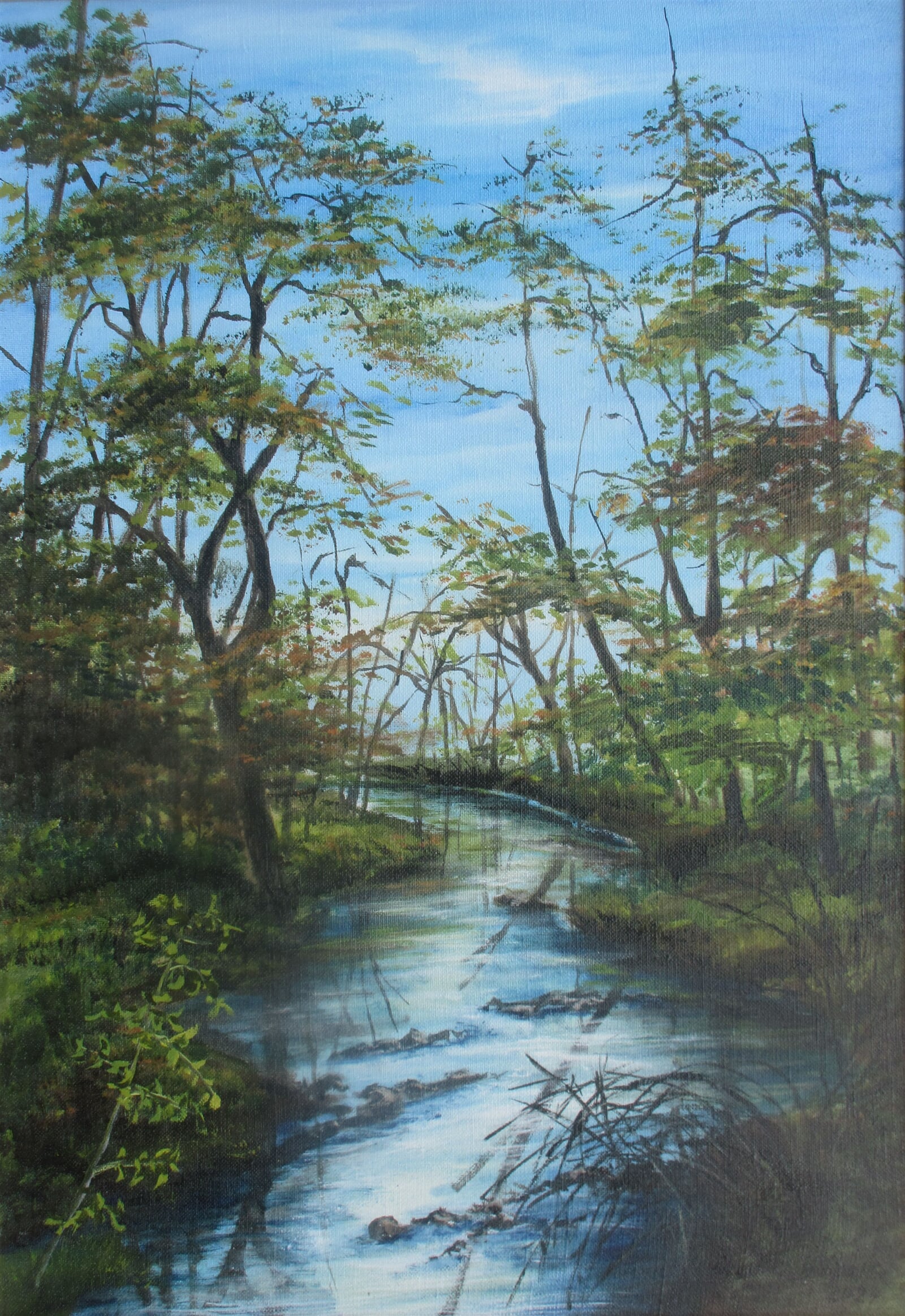 Svatopluk Drápal: Rokytná podvečer, 72 × 50 cm