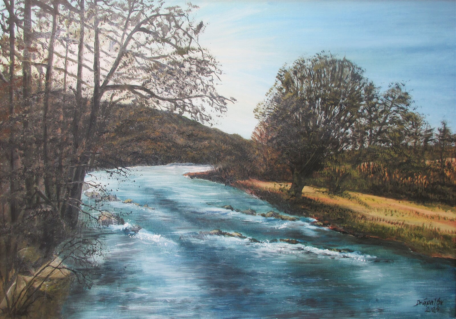 Svatopluk Drápal: Soumrak na Jihlavě, 50 × 70 cm