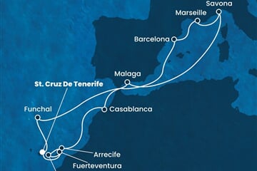 Costa Diadema - Španělsko, Portugalsko, Francie, Itálie, Maroko (Santa Cruz de Tenerife)