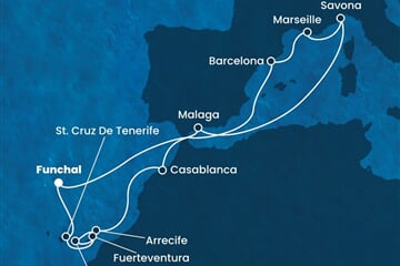 Costa Diadema - Portugalsko, Španělsko, Francie, Itálie, Maroko (Funchal)