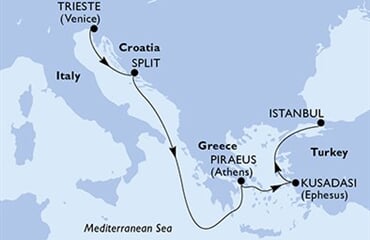 MSC Splendida - Itálie, Chorvatsko, Řecko, Turecko (z Terstu)