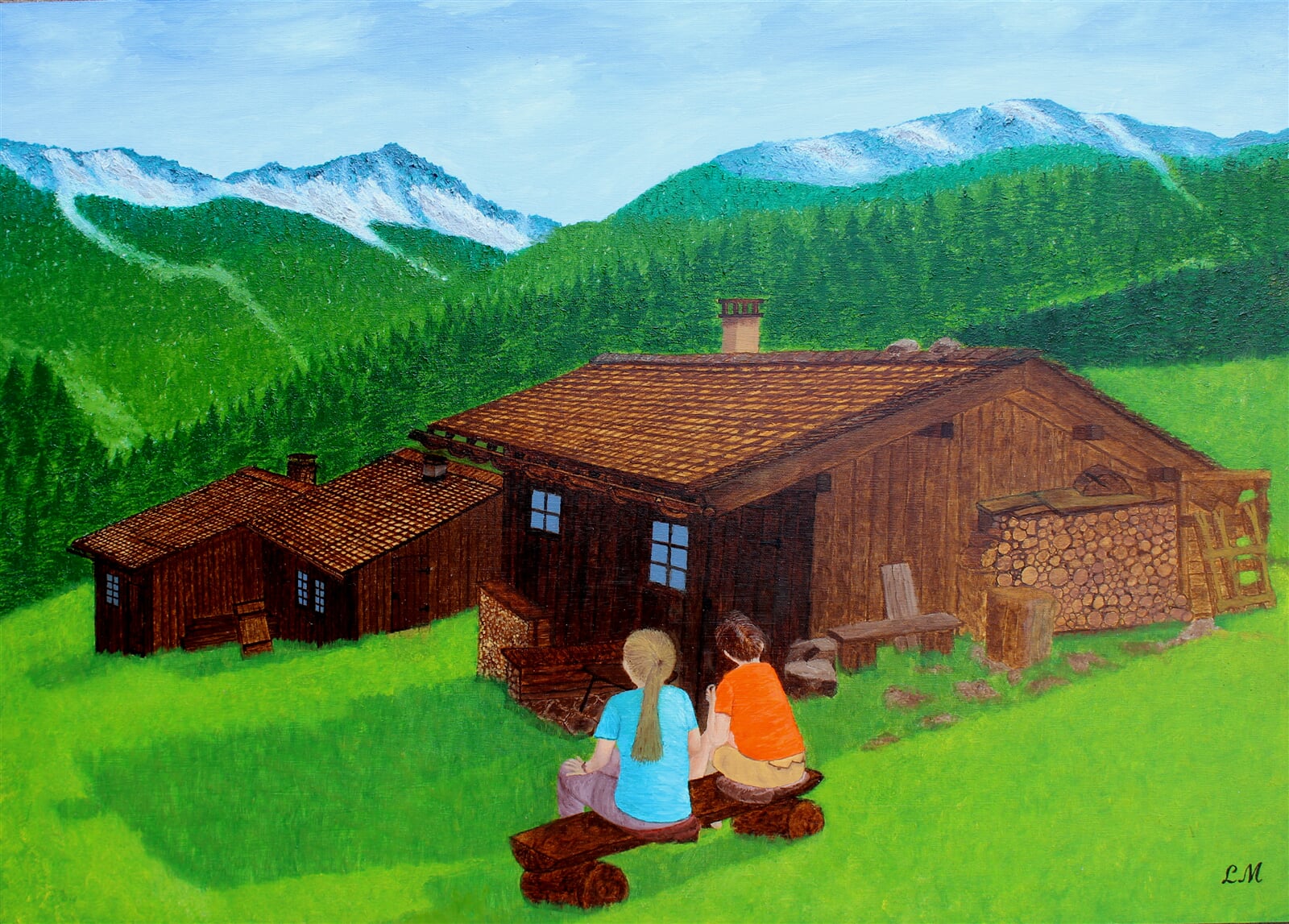 Milan Laštovička: Švýcarské Alpy, 50 × 70 cm