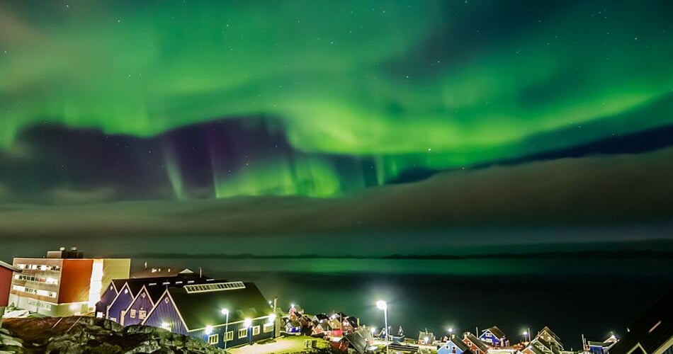 Foto - Zimní Grónsko + POLÁRNÍ ZÁŘE NAD FJORDEM + TRADIČNÍ JÍZDA PSÍM SPŘEŽENÍM (leteck