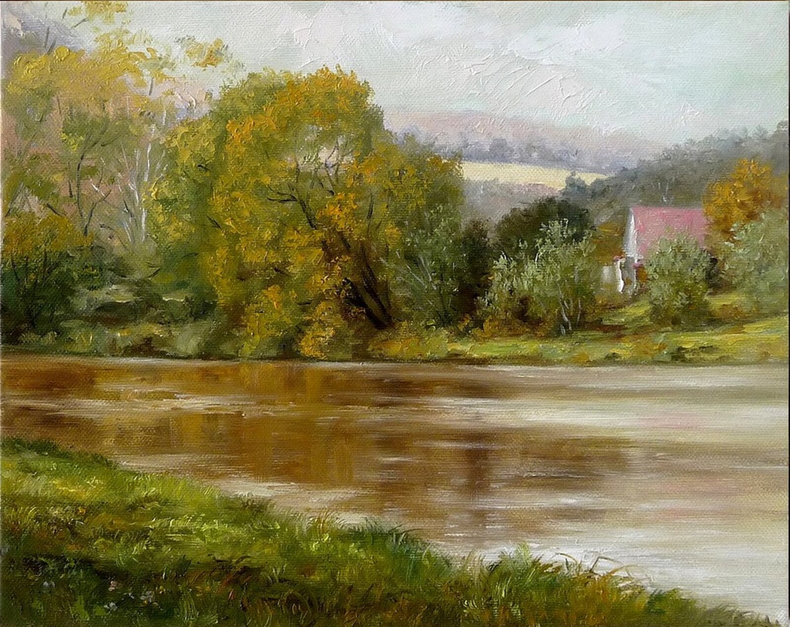 Petr Kellner: Berounka Nížbor, 40 × 50 cm