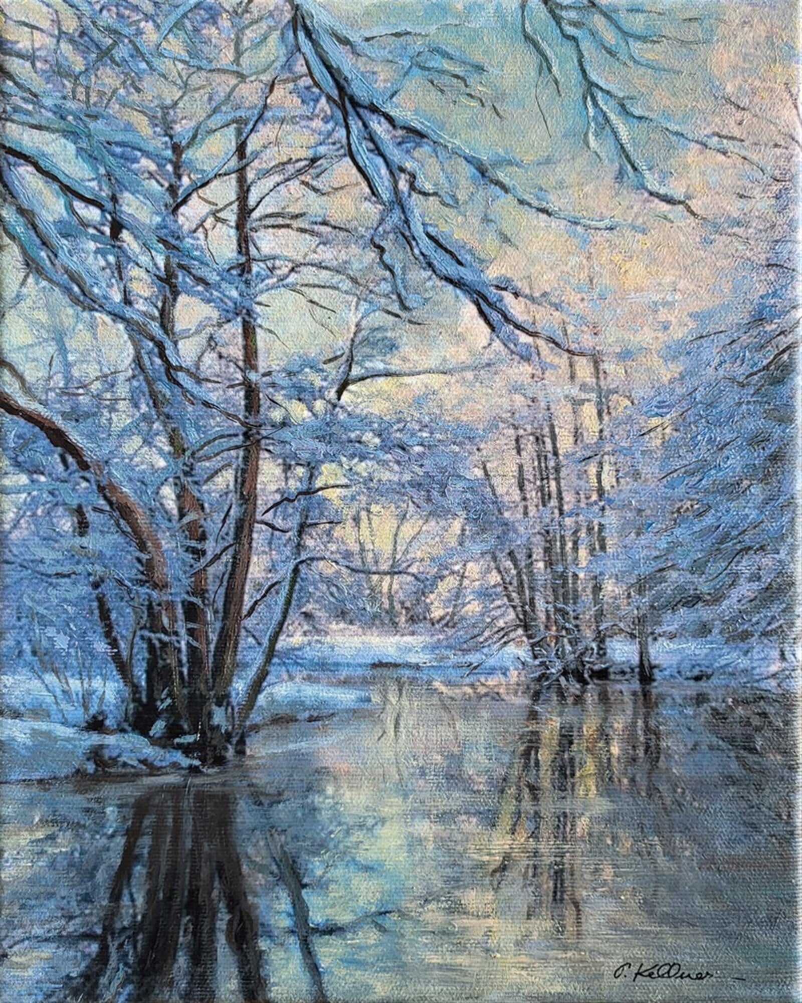 Petr Kellner: Bobrůvka v zimě, 30 × 24 cm