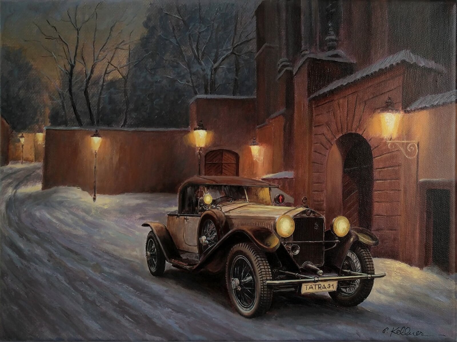 Petr Kellner: Tatra v Kanovnické, 30 × 40 cm