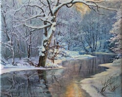 zima na výrovce 30x24cm