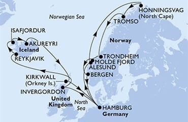 MSC Preziosa - Německo, Norsko, Velká Británie, Island (Hamburk)