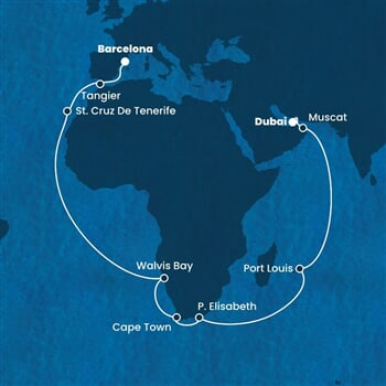 Trasa plavby CSM-DXB34A07