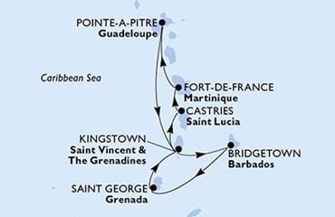 MSC Virtuosa - Barbados, Grenada, Sv.Vincenc a Grenadiny, Sv.Lucie, Martinik, ... (Bridgetown)